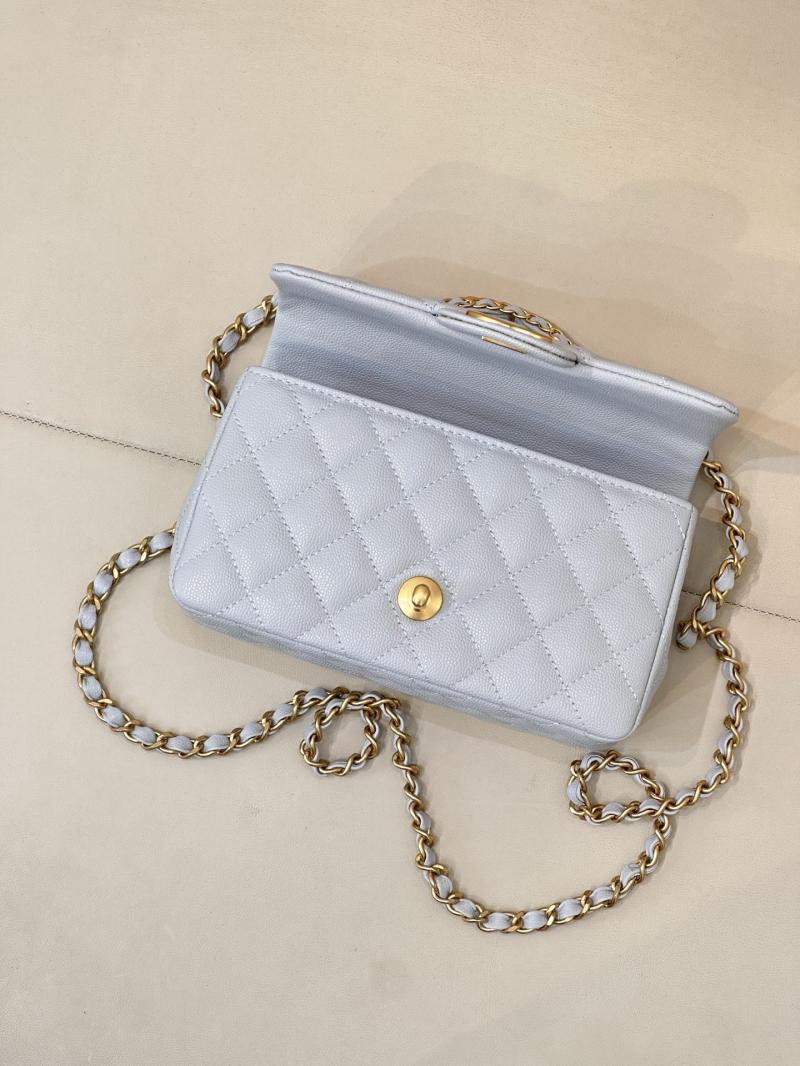 Chanel Mini Flap Bag with Top Handle Blue AS5701