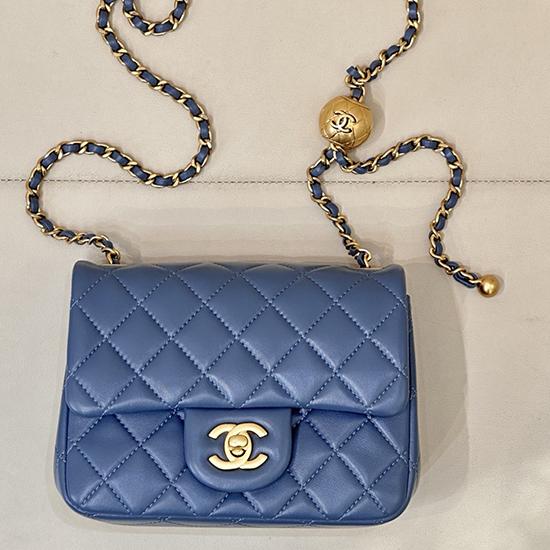 Chanel Mini Lambskin Flap Bag Blue AS1786