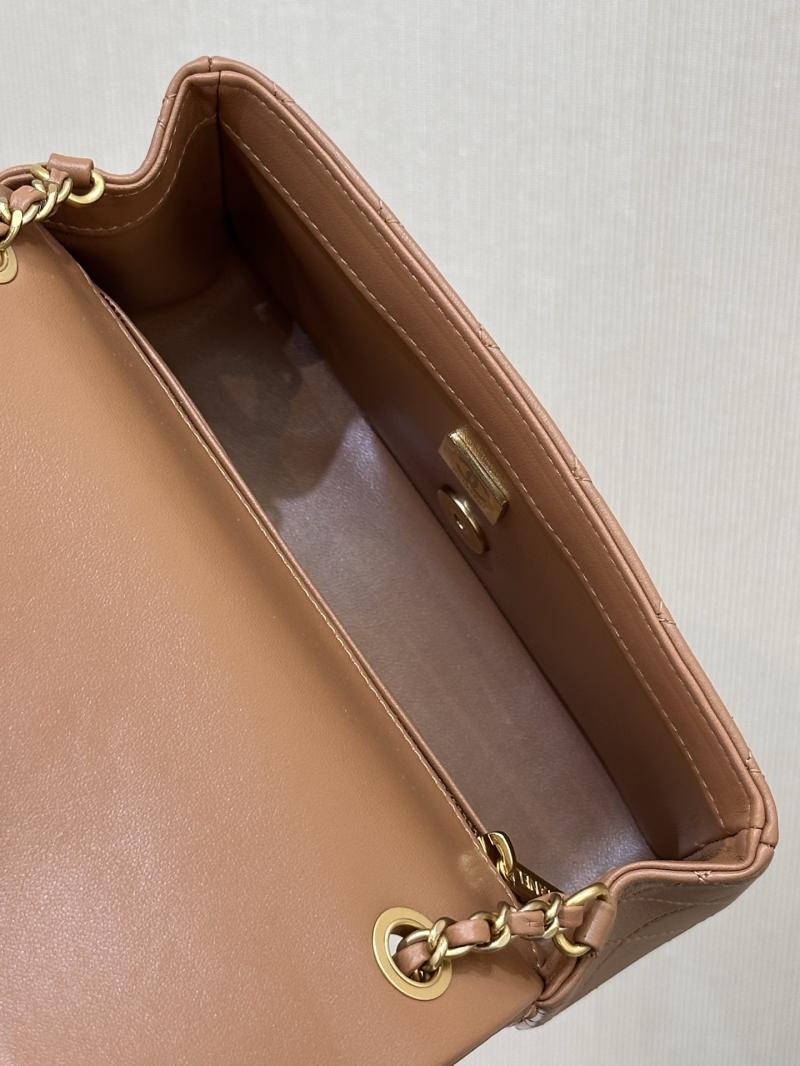 Chanel Mini Lambskin Flap Bag Brown AS1786