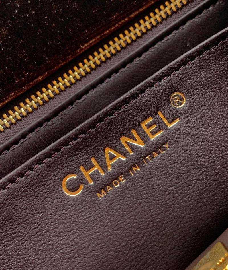 Chanel Velvet Mini Flap Bag Brown AS1786