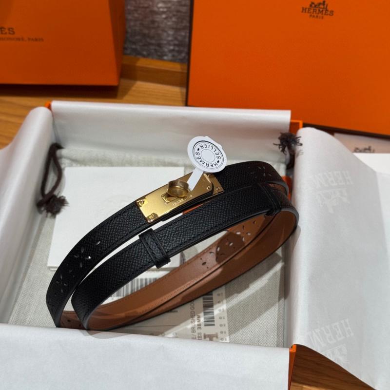 Hermes 18mm Leather Belt Black SHB915