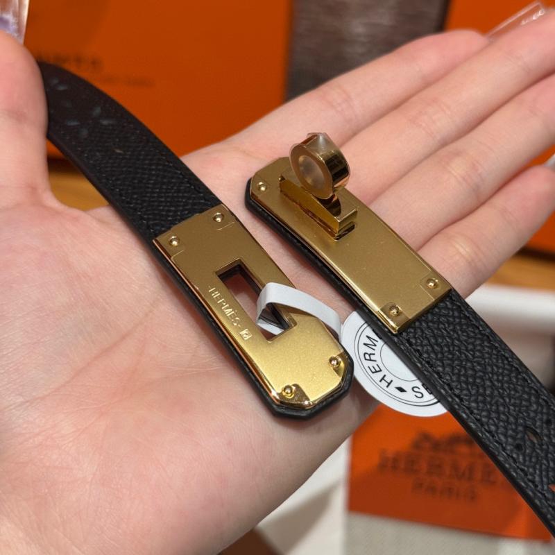 Hermes 18mm Leather Belt Black SHB915