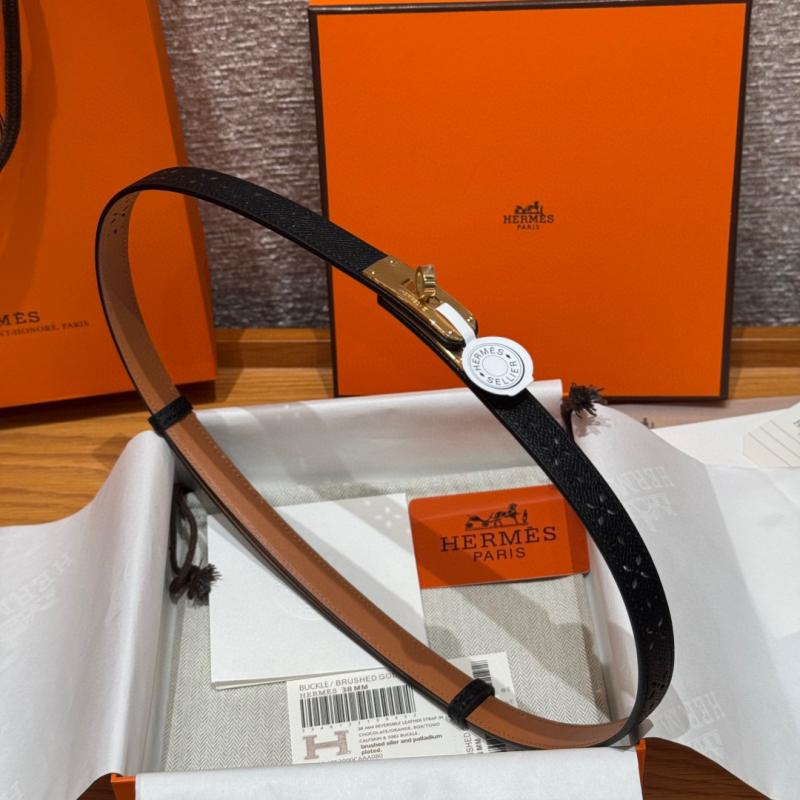 Hermes 18mm Leather Belt Black SHB915