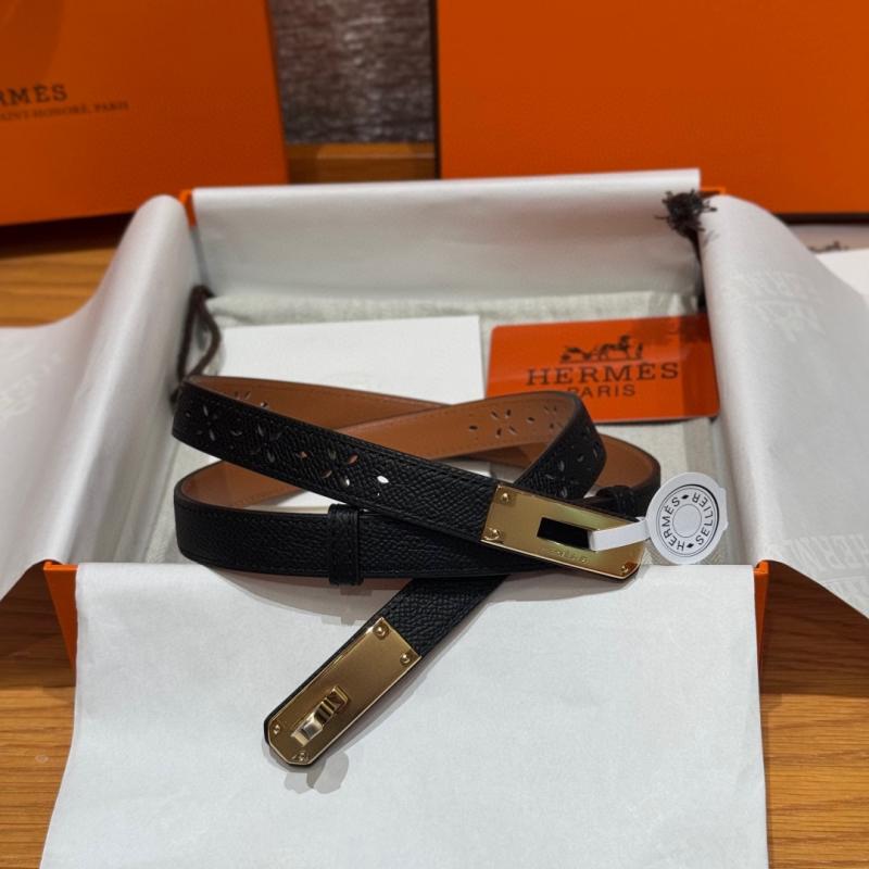 Hermes 18mm Leather Belt Black SHB915