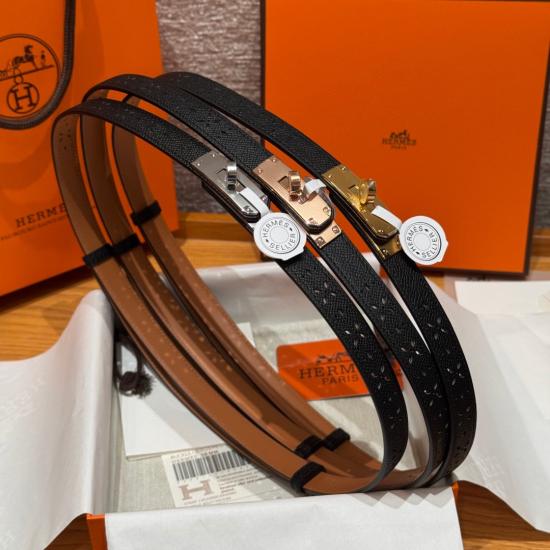 Hermes 18mm Leather Belt Black SHB915