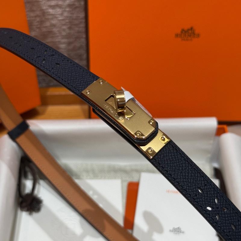 Hermes 18mm Leather Belt Blue SHB919