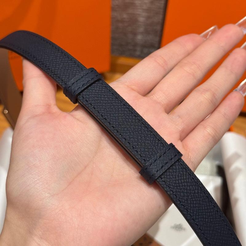 Hermes 18mm Leather Belt Blue SHB919