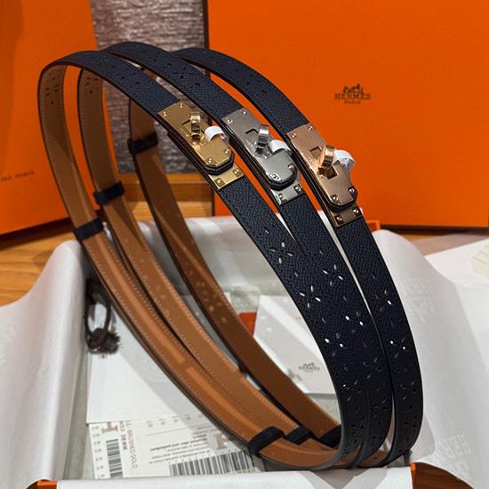 Hermes 18mm Leather Belt Blue SHB919