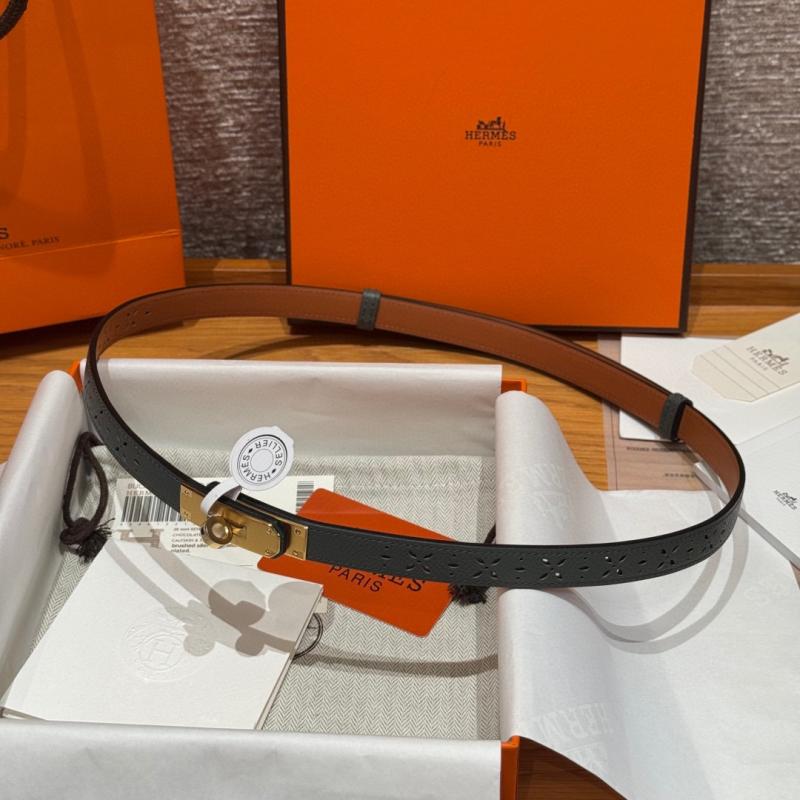 Hermes 18mm Leather Belt Grey SHB917