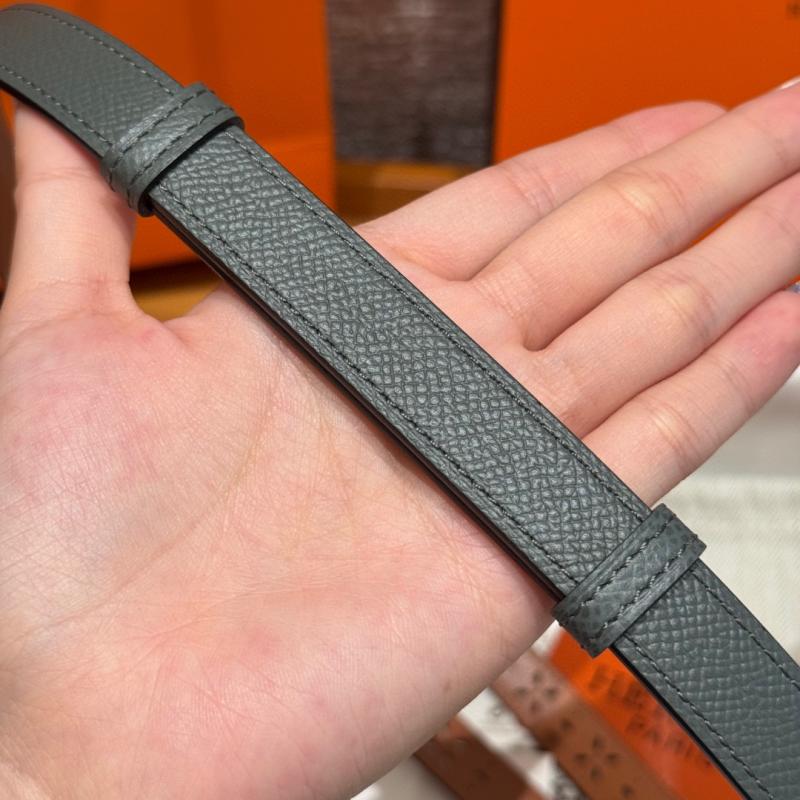 Hermes 18mm Leather Belt Grey SHB917