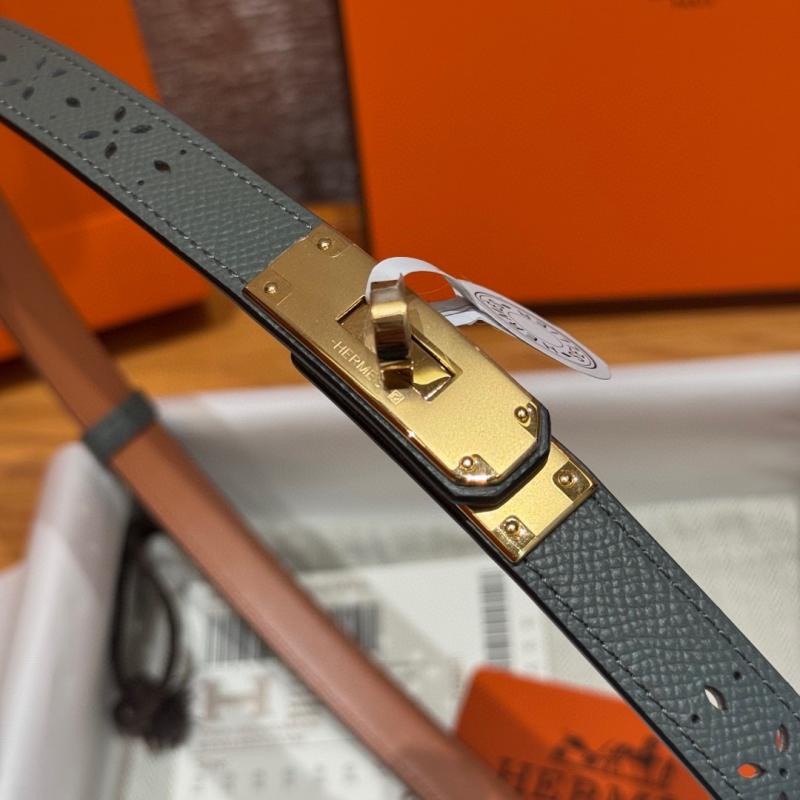 Hermes 18mm Leather Belt Grey SHB917
