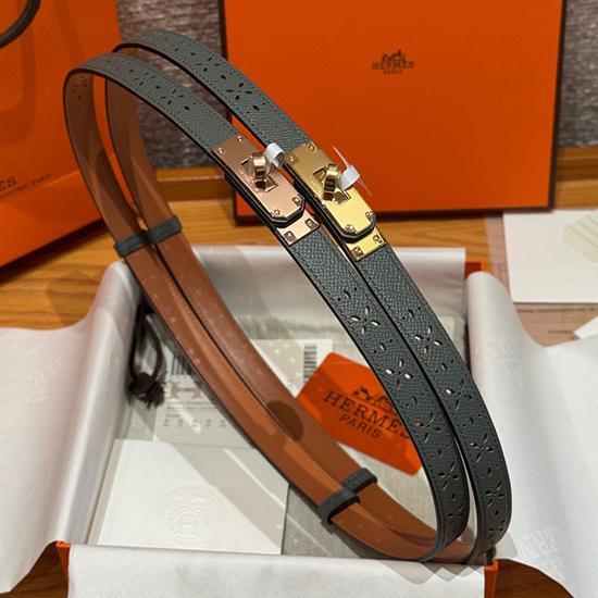 Hermes 18mm Leather Belt Grey SHB917