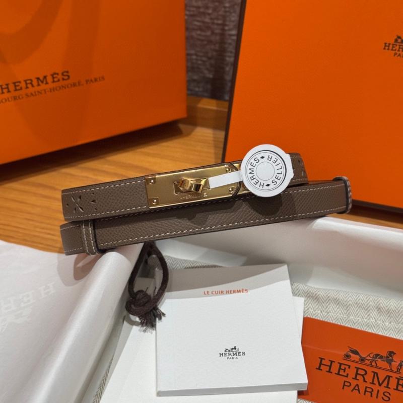 Hermes 18mm Leather Belt Grey SHB920