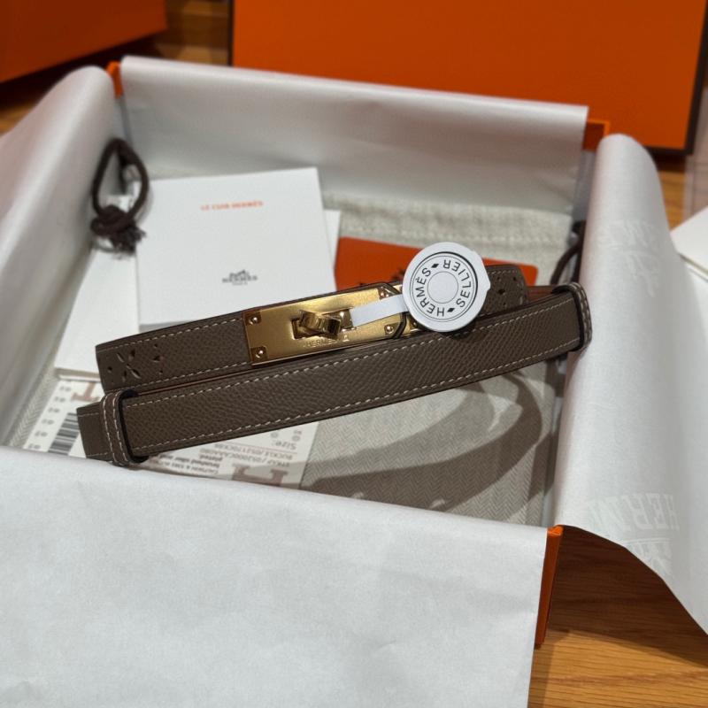 Hermes 18mm Leather Belt Grey SHB920