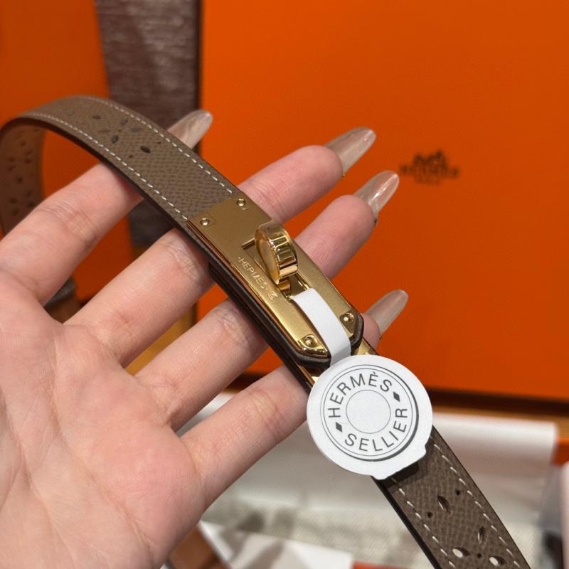 Hermes 18mm Leather Belt Grey SHB920