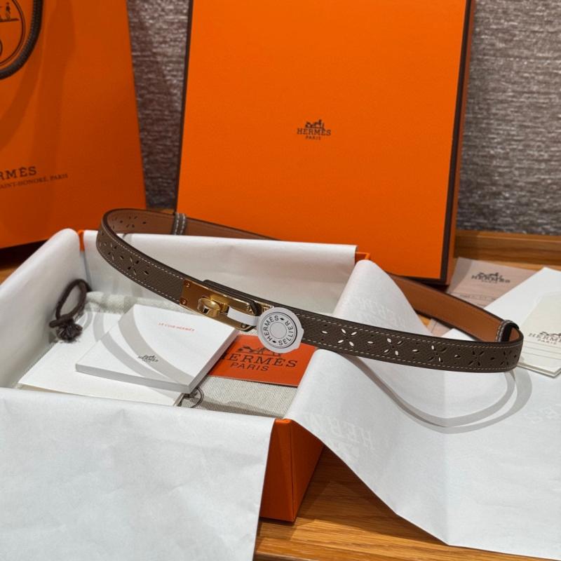 Hermes 18mm Leather Belt Grey SHB920