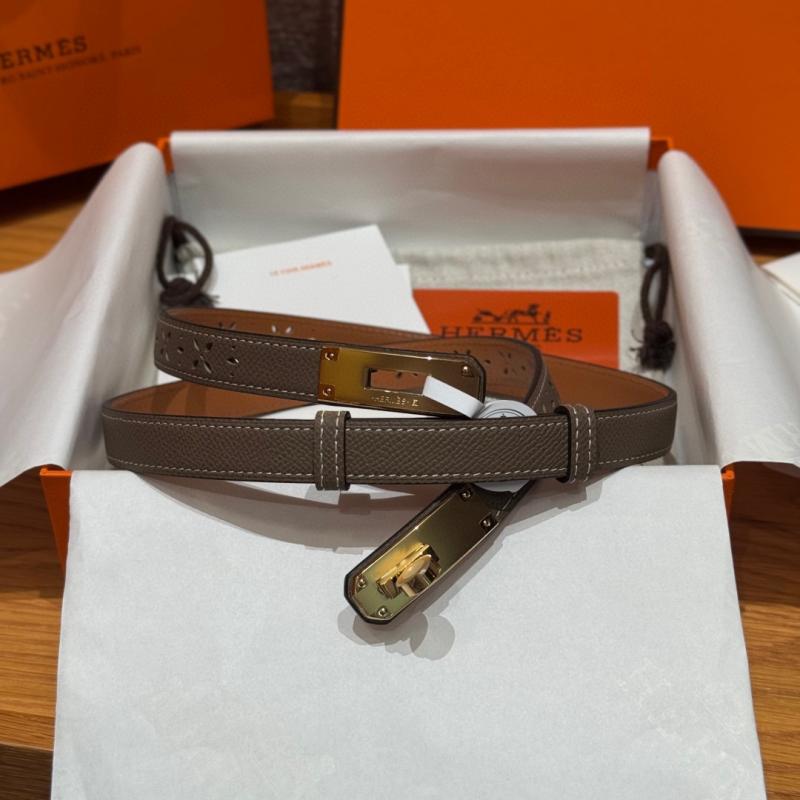 Hermes 18mm Leather Belt Grey SHB920