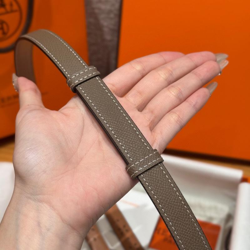 Hermes 18mm Leather Belt Grey SHB920