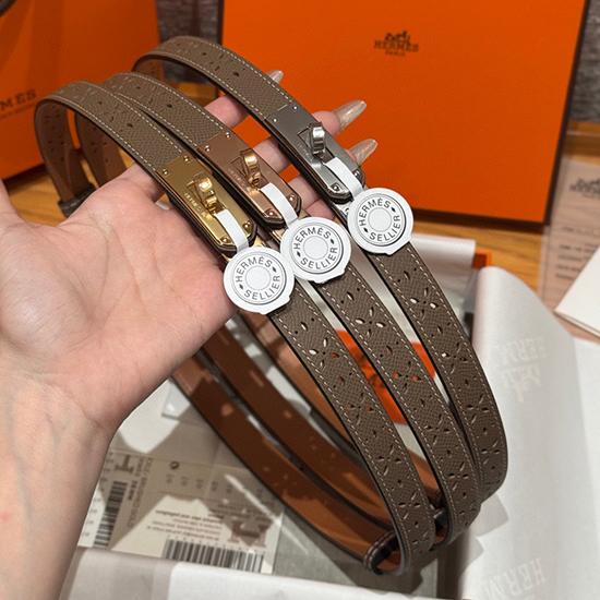 Hermes 18mm Leather Belt Grey SHB920