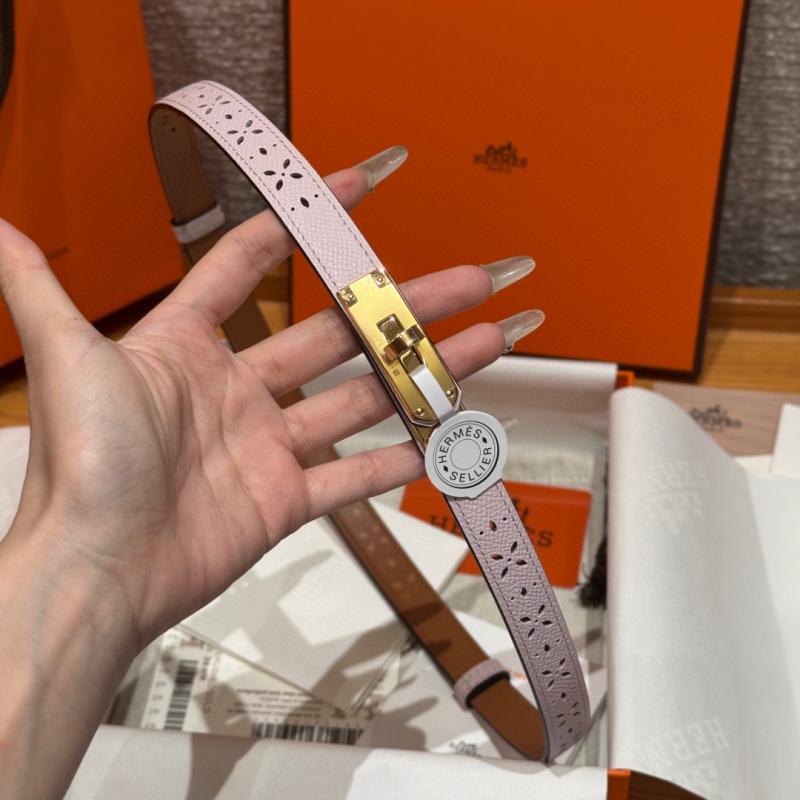 Hermes 18mm Leather Belt Pink SHB921