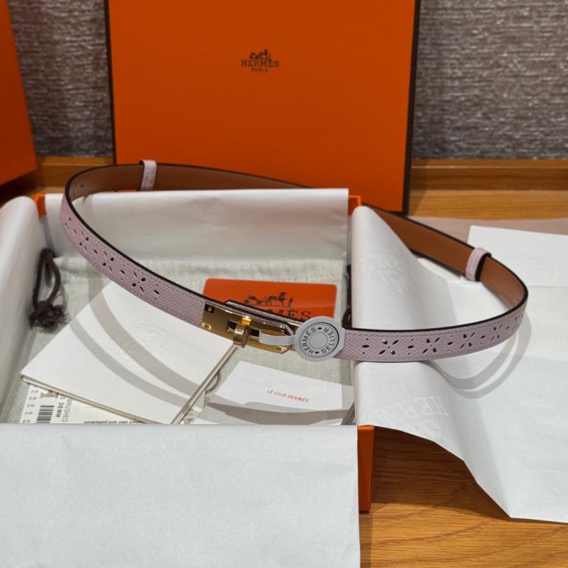 Hermes 18mm Leather Belt Pink SHB921