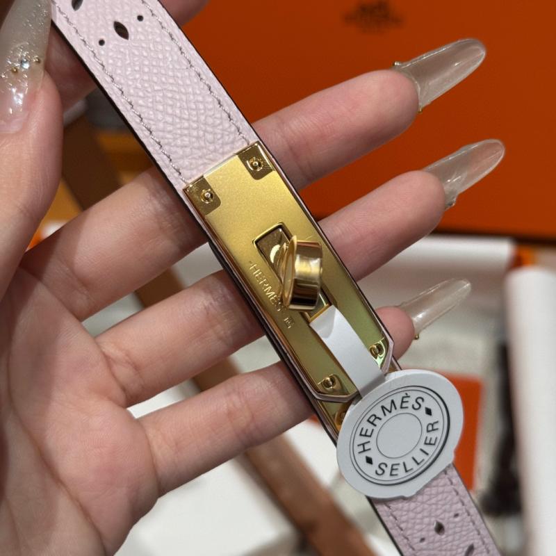 Hermes 18mm Leather Belt Pink SHB921