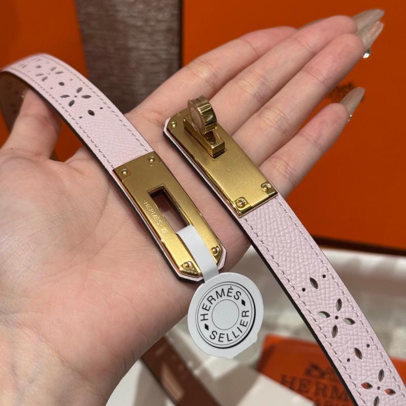Hermes 18mm Leather Belt Pink SHB921