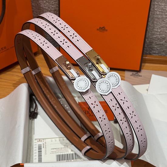 Hermes 18mm Leather Belt Pink SHB921