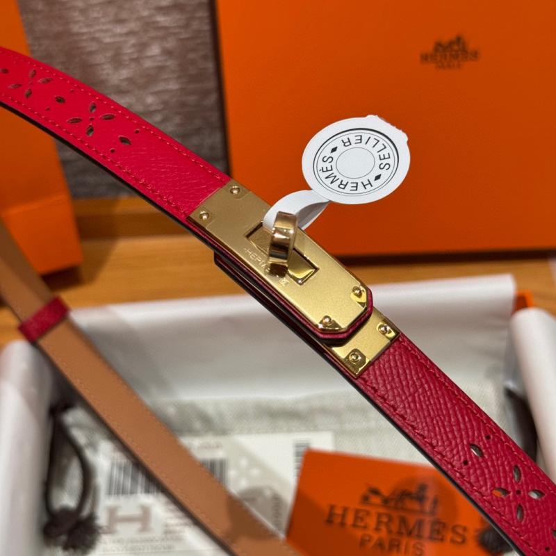 Hermes 18mm Leather Belt Red SHB915