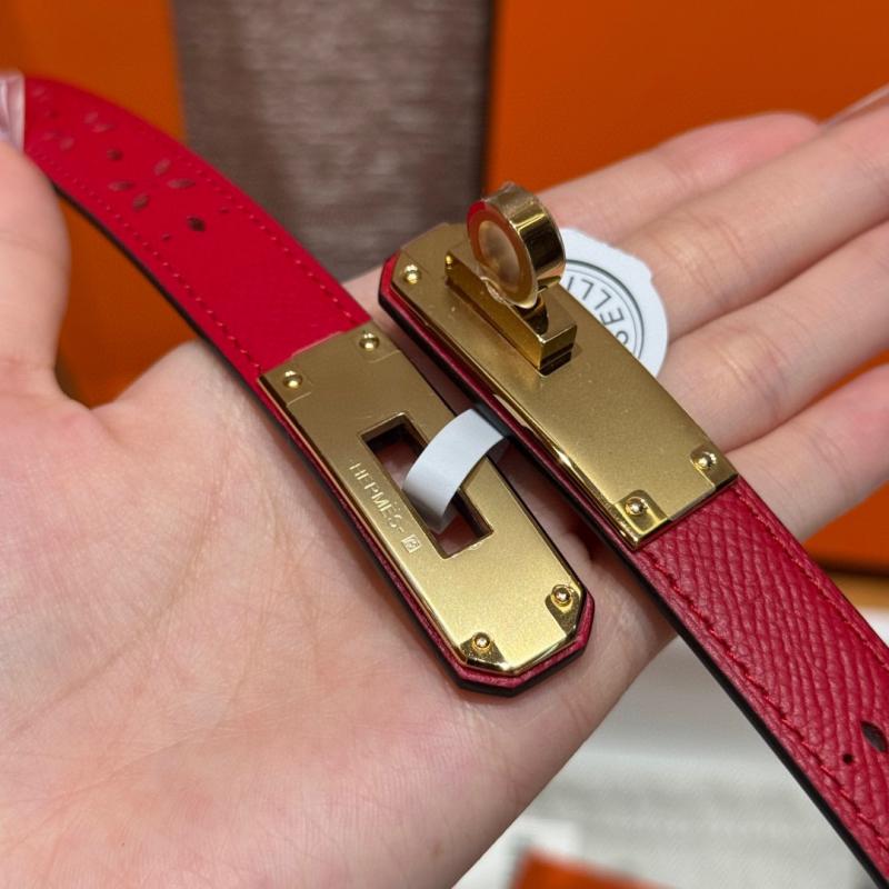 Hermes 18mm Leather Belt Red SHB915