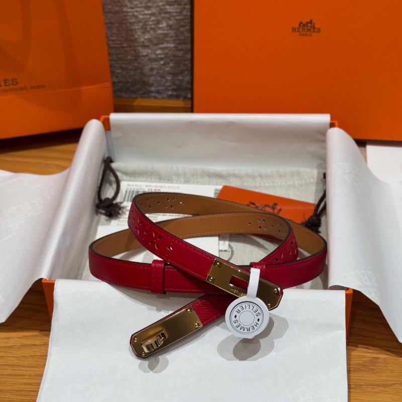 Hermes 18mm Leather Belt Red SHB915