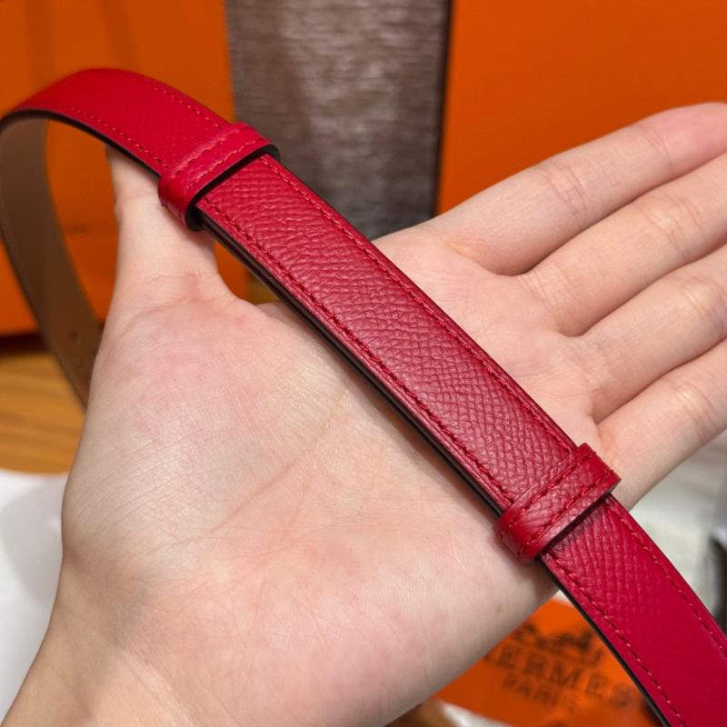 Hermes 18mm Leather Belt Red SHB915