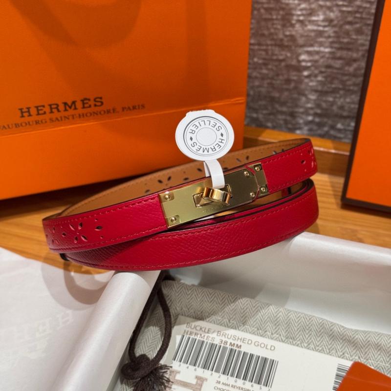 Hermes 18mm Leather Belt Red SHB915