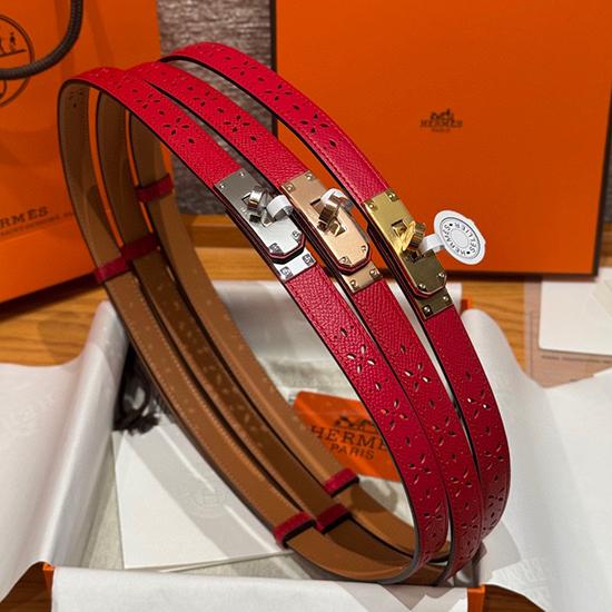 Hermes 18mm Leather Belt Red SHB915