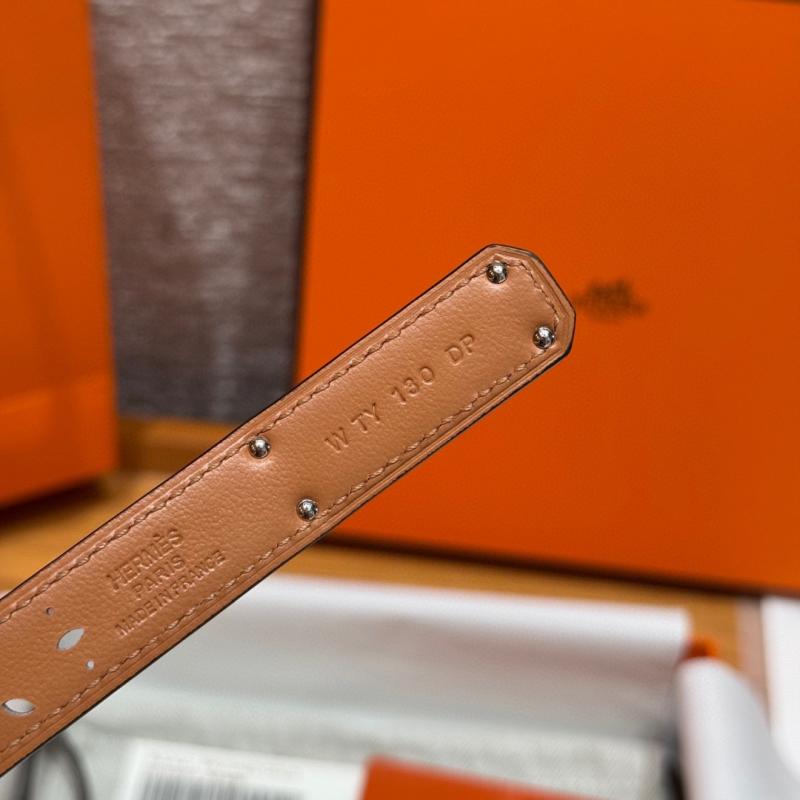 Hermes 18mm Leather Belt White SHB916