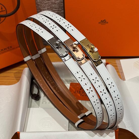 Hermes 18mm Leather Belt White SHB916