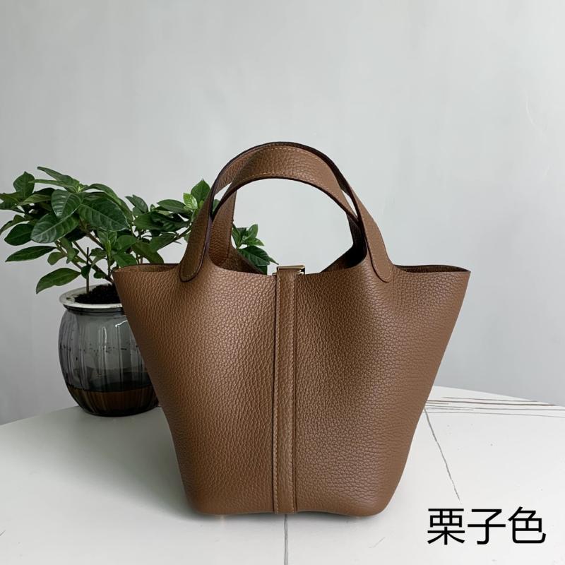 Hermes Picotin Lock 18 Tote Bag Maroon Gold HP0908