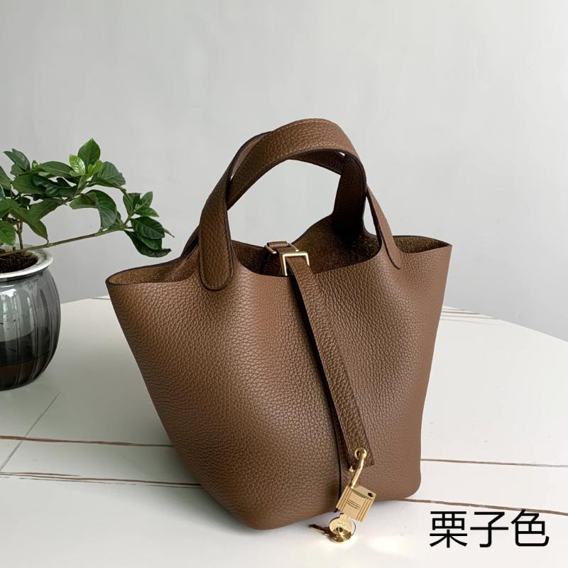 Hermes Picotin Lock 18 Tote Bag Maroon Gold HP0908