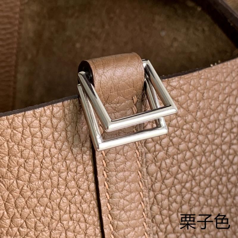 Hermes Picotin Lock 18 Tote Bag Maroon Silver HP0908