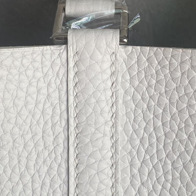 Hermes Picotin Lock 18 Tote Bag White Silver HP0908