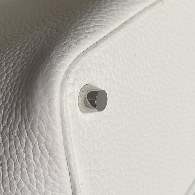 Hermes Picotin Lock 18 Tote Bag White Silver HP0908