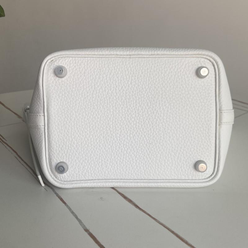 Hermes Picotin Lock 18 Tote Bag White Silver HP0908