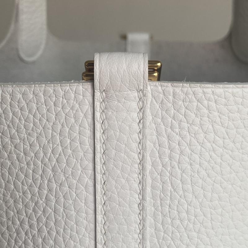 Hermes Picotin Lock 18 Tote Bag White Gold HP0908