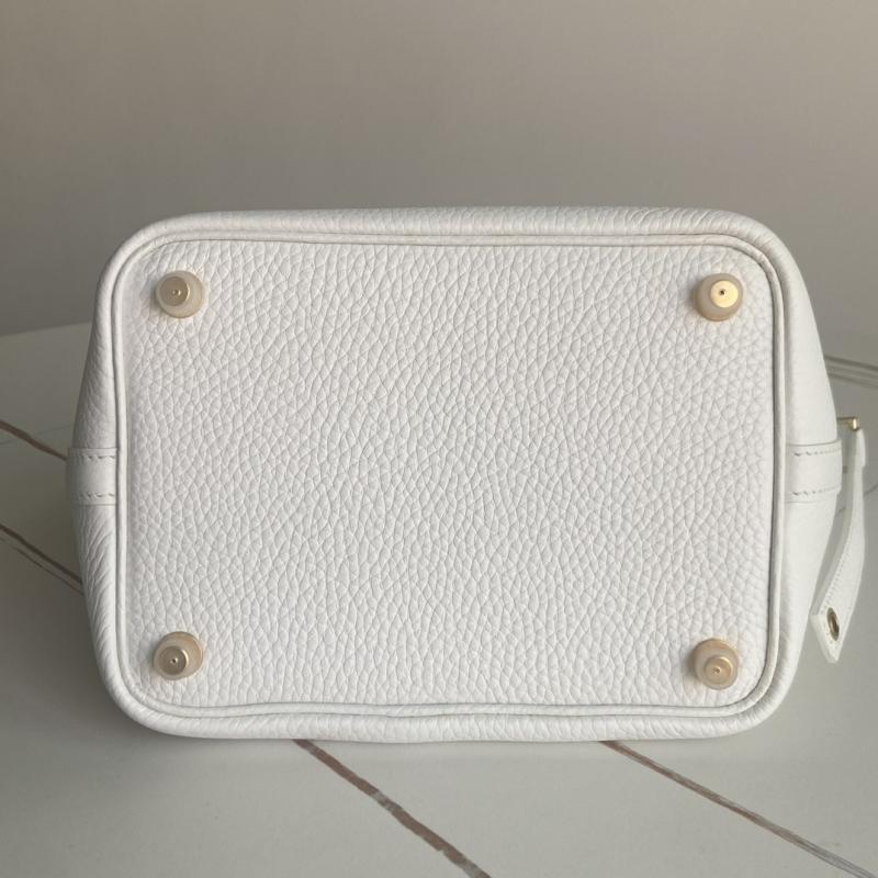 Hermes Picotin Lock 18 Tote Bag White Gold HP0908