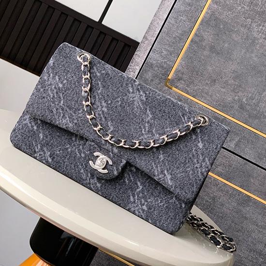 Medium Chanel Denim Handbag Black A01112
