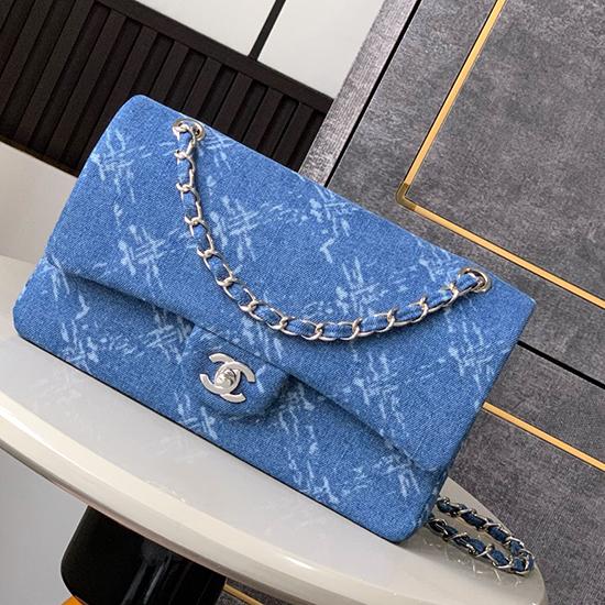 Medium Chanel Denim Handbag Blue A01112