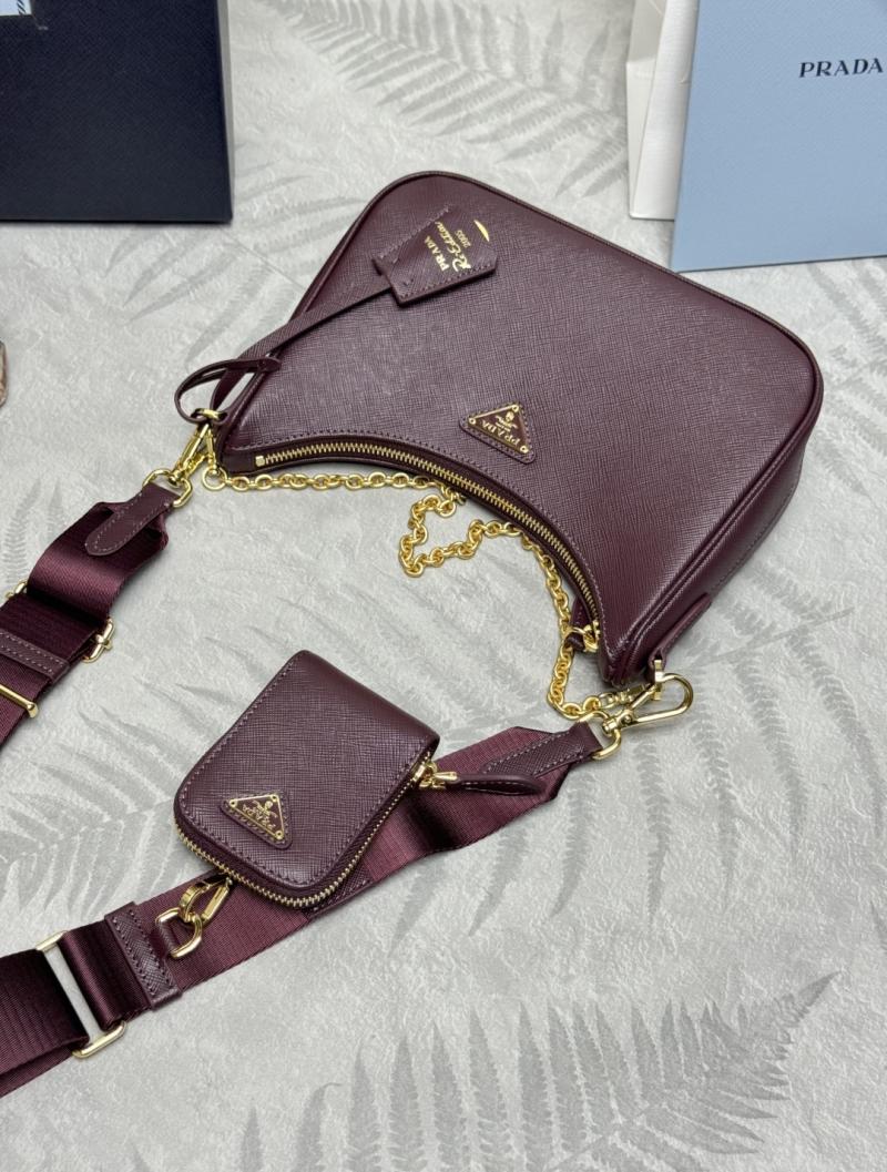 Prada 2005 Saffiano leather bag Burgundy 1BH204