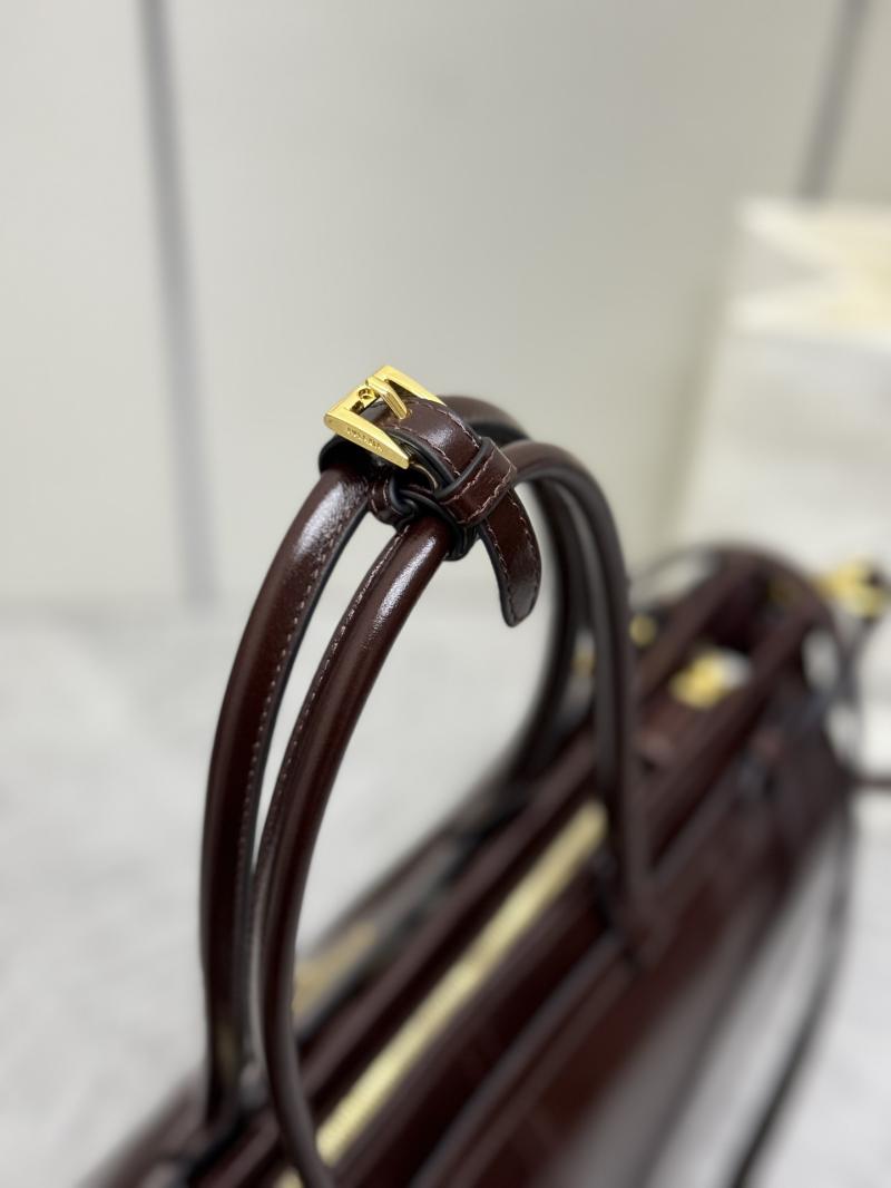 Prada Bonnie extra-large leather handbag Dark Brown 1BA439