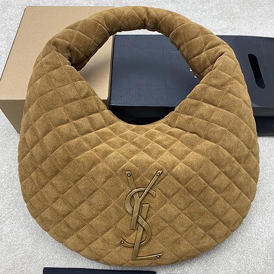 Saint Laurent Suede Icare Hobo Bag Brown 858160