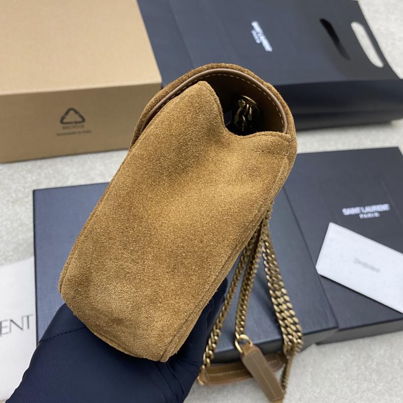 Saint Laurent Suede Loulou Small Bag Brown 801437